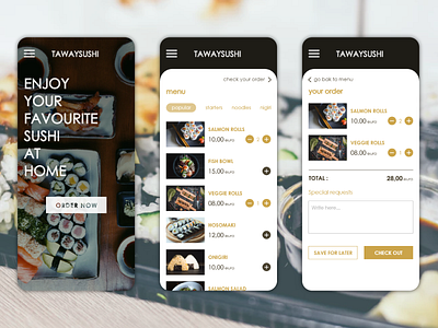 Sushi delivery app app app concept app design app ui daily ui dailyui dailyui30 delivery app design food food app sushi sushi app ui ui deisgn