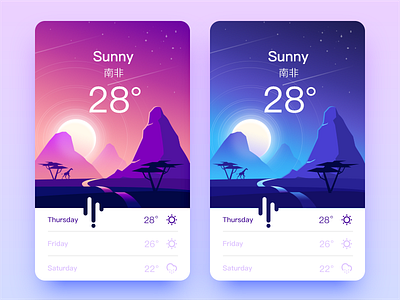 Weather App app cloudy color foggy illustration interface snow sunny ui weather