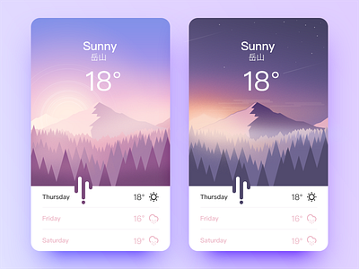 Weather App app cloudy color foggy illustration interface snow sunny ui weather