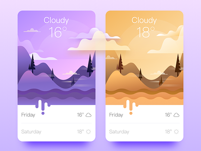 Weather App app architecture cloudy color foggy illustration interface snow sunny ui weather