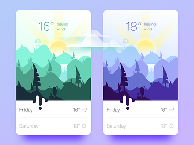 Weather App app architecture cloudy color foggy illustration interface snow sunny ui weather