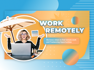 Banner design WORK REMOTELY 3d banner gradient ui work remotel