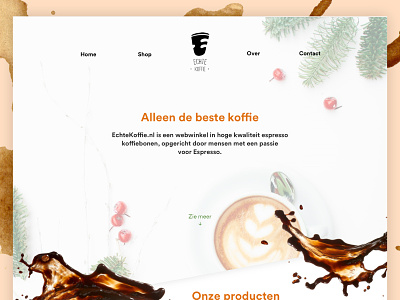 "Echte Koffie" website design amsterdam coffee debut design espresso landing page logo sketch unsplash utrecht website whitespace logo