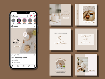 Scented Candle Instagram Template branding design graphic design illustration typography