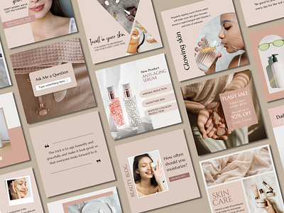 Social Media Posts Skin Care branding design graphic design illustration logo typography