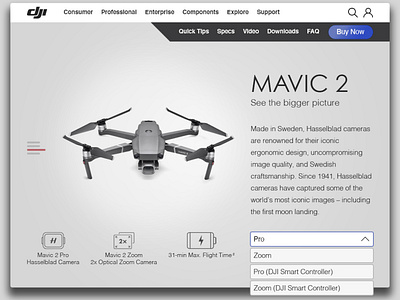 Mavic 2 Drone dailyui design ecommerce webdesign website websitedesign