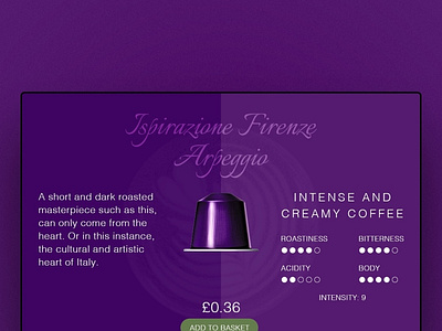 Nespresso Coffee Pod coffee dailyui design ecommerce webdesign website websitedesign