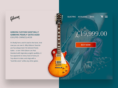 Gibson Guitar Daily UI dailyui design guitar webdesign website websitedesign