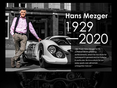Hans Mezger 1929 - 2020 dailyui design porsche webdesign website websitedesign