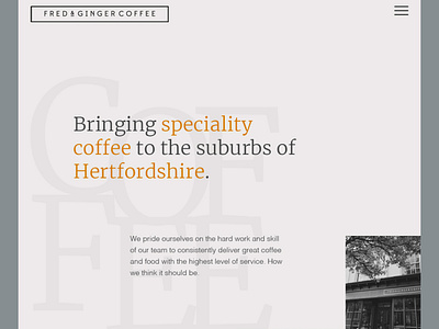 Fred & Ginger - Speciality Coffee coffee dailyui design webdesign website websitedesign