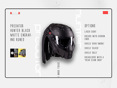 Daily UI - REZZR Predator Helmet dailyui design webdesign website websitedesign