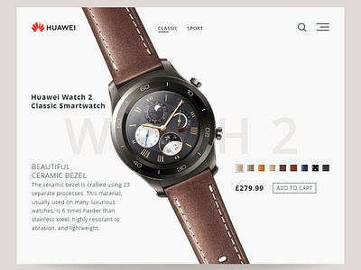 Daily UI - Huawei Watch2 dailyui ecommerce smartwatch watch