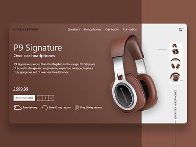 Daily UI - Bowers And Wilkins P9 Signature bowers wilkins brown browns dailyui ecommerce gradient headphones