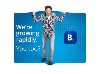 Recruitment banner advertisement b. banner blue booking booking.com grow growing static static banner