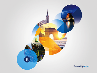 Destinations b. booking destination graphic holiday logo new york paris travel