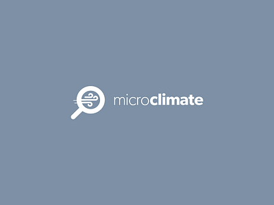 microclimate climate gibson lens logo logotype magnifying glass microclimate small typography wind zoom