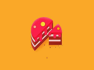 Piece of cake cake flat idiom illustration material material design pice of cake