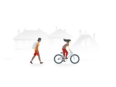 Walking and biking, Google trips biking google google trips illustration material design travel walking