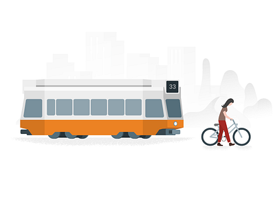 Public transport google google trips illustration material design public transport train tram transport travel