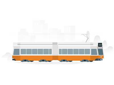 Public transport google google trips illustration material design public transport tram travel