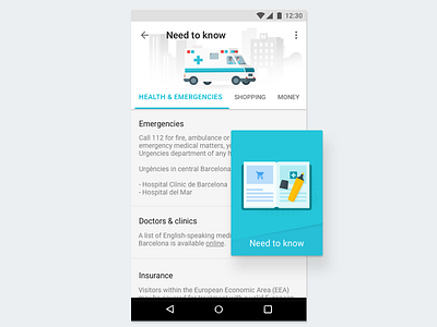 Need To Know emergency google google trips health illustration material design travel