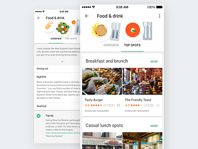 Food & Drink, Google Trips drink food google google trips illustration material design restaurants travel