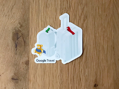 Google Travel sticker backpack google google travel illustration sticker suitcase teddybear