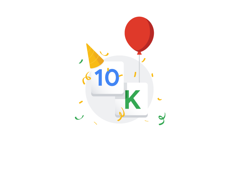 10k followers 10000 10k celebration followers illustration illustrator milestone party thank you