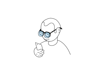 Phones get slimmer, my glasses get thicker drawing graphic illustration ipad pro lineart minimalistic pencil phone procreate sketch