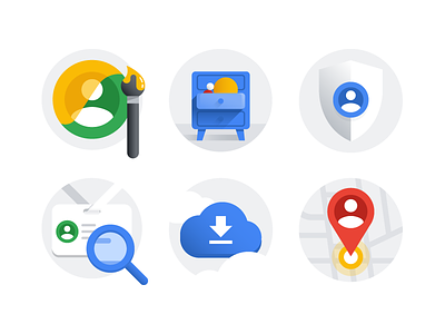Google Account illustration set account drawing google icon illustration privacy ui