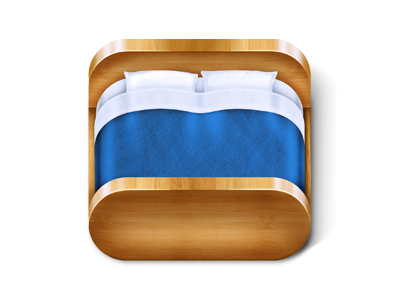 Bed iOS Icon app app icon application application icon bed booking german hotel icon ios kopytkov pillow todytod wood