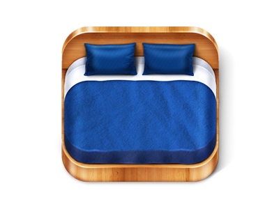 Bed-2 iOS Icon app app icon apple application application icon bed booking german kopytkov hotel icon ios night pillow pillows rest sleep todytod tonight wood