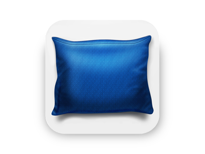 Pillow iOS Icon blue. soft hotel icon ios night pillow rest sleep texture todytod