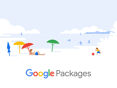Google Packages branding design drawing google hotel illustration material design travel ui vector