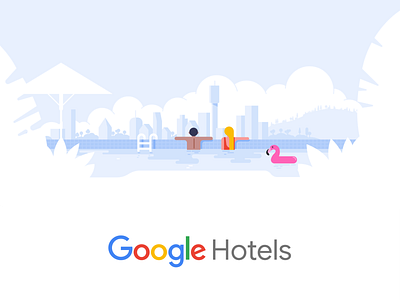 Google Hotels branding design drawing google hotel illustration material design travel ui vector