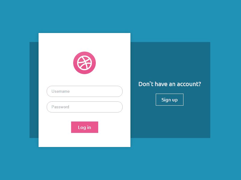 Login/Sign up transition css log in mockup sign up transition