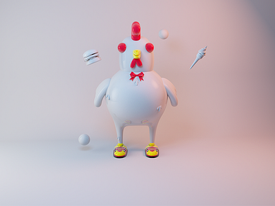 Toy c4d chicken pollo rooster toy