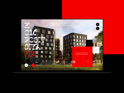 K24. Real Estate Website avantgarde building geometric house property real estate realty red