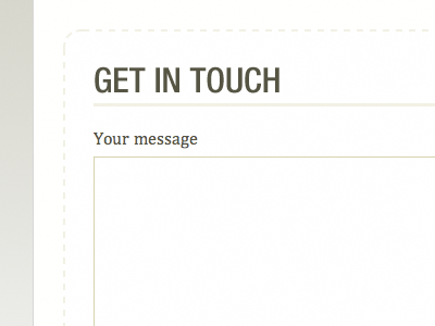 Get in touch border condensed form helvetica