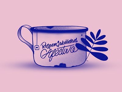 Responsabilidad Afectiva art blue colorpalette design healthylove illustration lettering love pink plants pot relationships