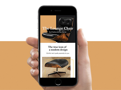 Mobile Landing Page The lounge chair - Charles and Ray Eames chair landing page lounge chair mobile study ui ux