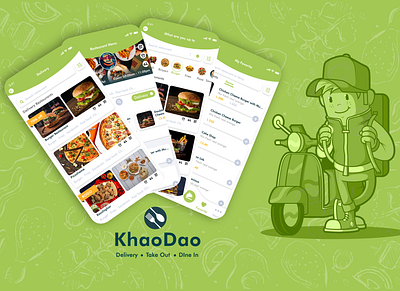 KhaoDao Food Delivery app design app ui app ux design mobile ui uiux design ux design