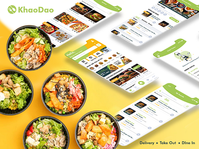 KhaoDao app design food app food delivery app graphic design mobile design ui ui design ux ui