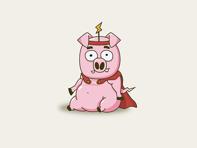 Zap Pig cartoon cartoon illustration funny hero pig