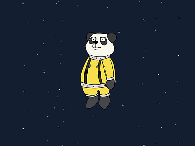 Space Panda astro drawing illustration panda space