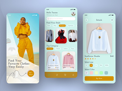 E-Commerce App Design app branding design e comme mobile app nh shop app ui ux