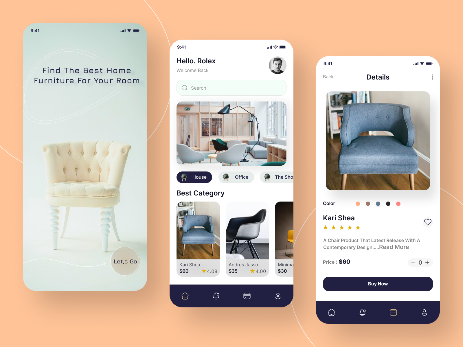 Furniture Shop Mobile App by Najmul Hasan on Dribbble