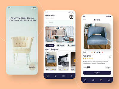 Furniture Shop Mobile App app design e commerce app furniture app mobile app nh shop app ui ux