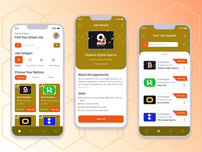 Job Application Mobile App app application app design job app job application mobile app mobile app design nh ui ux
