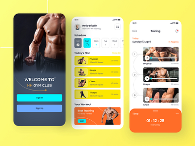 Gym Training Mobile App app app design body fitness app fitness app gym app gym training gym training mobile app mobile app training app ui design ux design workout app